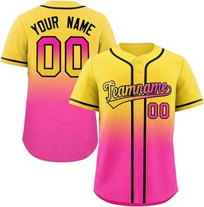 Camiseta de Béisbol con Diseño de Degradado Personalizado, Camisetas Deportivas con Botones, Camiseta de Equipo de Béisbol Sublimada - Product Image 3