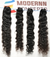 Bundel kutikula mentah alami bergelombang murah pemanjangan rambut manusia India grosir kuil Indian