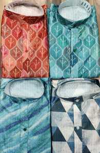 Conjunto de pijama de algodón de la mejor calidad para hombre, ropa tradicional india, de seda, con Secuencia - Product Image 5