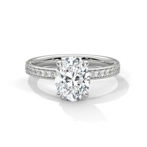 2.0ct <b>Oval</b> Cut CZ Solitaire <b>Ring</b> with Pave Set Band 925 Sterling Silver Bridal <b>Engagement</b> Wedding Fine Jewelry Sparkling <b>Ring</b> - Product Image 1