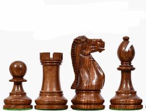 Pièces d'échecs en bois de luxe CB Grandmaster Staunton Series en sheesham et en buis naturel, roi de 3,7 pouces - Product Image 4