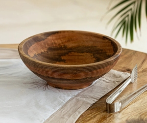 Ensaladera para servir en espiral con servidores de ensalada, cuenco redondo de madera de mango para Pasta, frutas, ensaladas o palomitas de maíz - Product Image 2