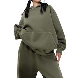 Produit élégant Survêtement délavé à l'acide pour femmes Survêtement manches longues respirant et lourd pour femmes - Product Image 3