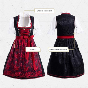 Robe Dirndl bavaroise personnalisée pour femmes, couleurs claires avec motif imprimé, nouveau design, style décontracté, robe mi-longue - Product Image 2