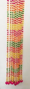 Guirlande de pompons multicolores pour mariage indien Diwali Ganpati Pooja Home Decor Vibrant Hanging Decoration Stairs Party Backdrop - Product Image 6