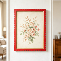 Cadre photo en contreplaqué découpé au laser avec bordure transparente, service de logo personnalisé, cadre en bois multidimensionnel pour l'affichage d'art mural intérieur