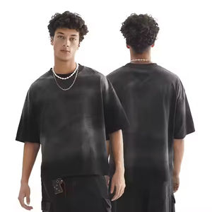 T-shirt court à impression personnalisée de haute qualité, 100% coton, ample, à épaules tombantes, lourd - Product Image 1