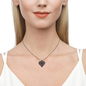 Collier pendentif Jeulia en argent sterling avec ailes d'ange et crâne - Charme vintage en cristal, perle et diamant - Product Image 5