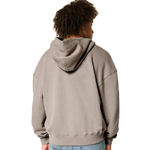 Sweat à capuche zippé surdimensionné pour hommes hiver 100% coton polaire personnalisé 280gsm grande taille design solide à capuche col avant Logo Position - Product Image 2