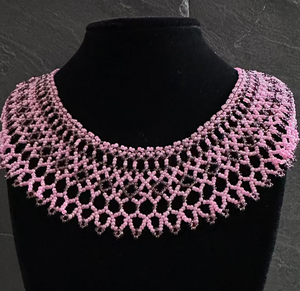 Trendy High Quality Unique Western Beaded Scarf <b>Necklace</b>, Fringe Beaded Bandana - Product Image 1