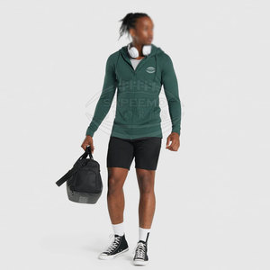 ชุดออกกำลังกายลำลองสำหรับผู้ชายผ้าโพลีเอสเตอร์/ ผ้าฝ้ายแห้งเร็วระบายอากาศได้ดีเป็นมิตรต่อสิ่งแวดล้อมสำหรับใช้ในชีวิตประจำวันดีไซน์แบบเรียบง่าย - Product Image 4