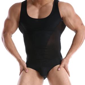 Sexy <b>Men</b> Breathable Mesh Undershirts Transparent Jumpsuit Wrestling <b>Singlets</b> Leotard Underwear Gym Fitness - Product Image 1