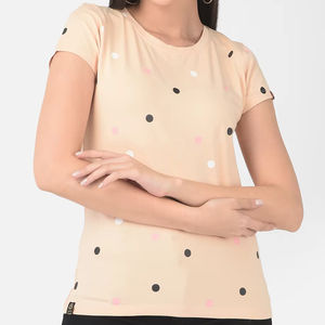 Camiseta Blanca de Algodón Casual para Mujer, Personalizable con Logotipo OEM, Estampado Comprimido, Antiarrugas, Transpirable, Varios Colores - Product Image 1