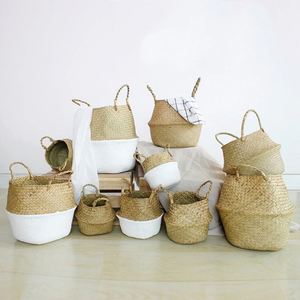 Seagrass <b>Basket</b> Handwoven <b>Basket</b> With <b>Handles</b> Storage Solution Handicraft Oem/Odm Made in Vietnam Manufacturer - Product Image 5