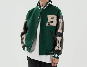 Conjunto de chaquetas universitarias de invierno Unisex 6XL de talla grande para hombre con logotipo personalizado Bordado de lana 100% algodón que ofrece servicios OEM - Product Image 5