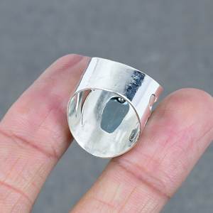 Último diseño 925 anillo de piedras preciosas de Latón chapado en plata exquisito uso diario con piedra de cuarzo azul regalo de fiestas de boda de moda - Product Image 4