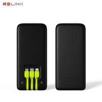 Relink 8000mah Chargeur portable à charge rapide, banque d'alimentation à partage, distributeur automatique de charge de téléphone