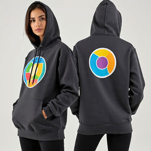 Pull à capuche OEM 500gsm polaire coton polyester pour femmes/Fabricant de sweat à capuche pour femme logo personnalisé et matériau respirant - Product Image 6