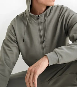 Nouveau sweat-shirt décontracté d'hiver pour homme et pour la salle de sport, coupe athlétique régulière, en polaire à capuche, coton/polyester, respirant et performant - Product Image 3