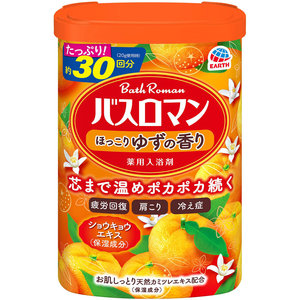 Aditivo Medicado para Baño con Aroma Relajante a Yuzu, 600g, Casi Medicinal, de Earth Pharmaceutical Bath Roman - Product Image 1