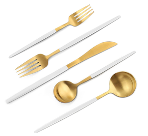 Nouveau Style cuillère fourchette outil de service vaisselle argent fini métal cuillère à café fourchette accessoires de table - Product Image 2