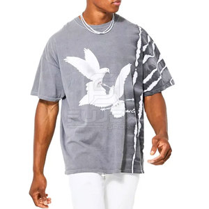 Meilleur matériau T-shirt à épaules tombantes pour hommes de haute qualité respirant séchage rapide coupe ample tricoté à la mode en stock - Product Image 1