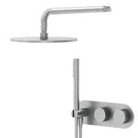 Watersino OEM Filigrane PVD Or Brossé Salle de Bain Laiton Double Poignée Pluie 2 en 1 Ensemble de Pommeau de Douche