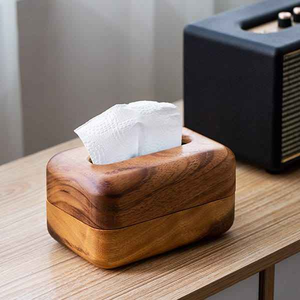 กล่องใส่กระดาษทิชชูไม้ทำมือคุณภาพพรีเมียม 100% สไตล์คลาสสิก - Product Image 4