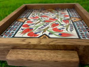 Bandeja de Servicio de Diseño con Recubrimiento de Esmalte de Madera MDF, Bandeja de Mesa de Alta Calidad para Hoteles y Restaurantes - Product Image 2