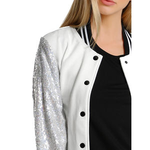 Femmes à la mode Varsity Jacket Coton Polyester Tricoté | Personnalisé Collège Baseball Style Imperméable Coupe-Vent Respirant Snap - Product Image 6