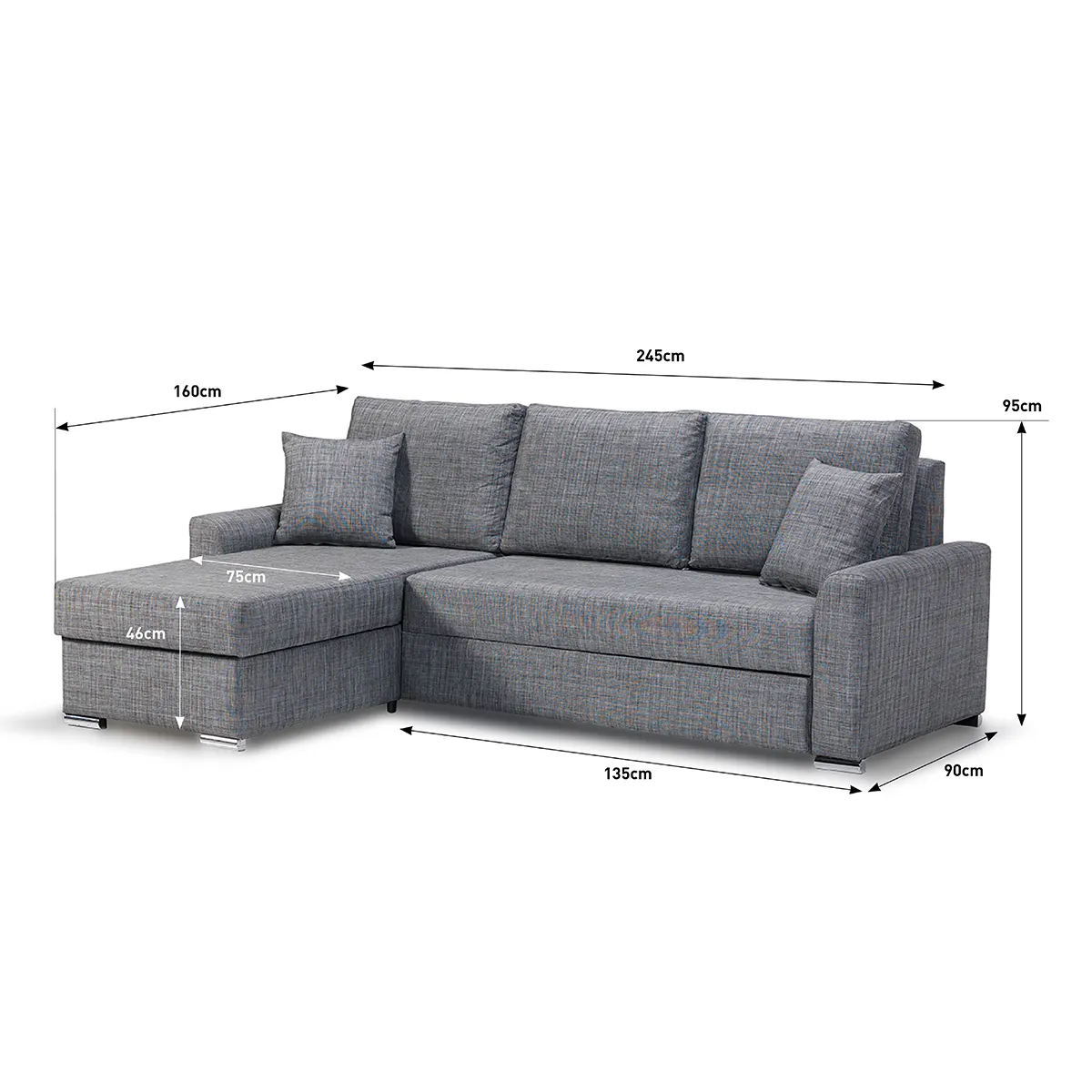 Phòng chờ khách sạn L hình dạng sofa góc kiêm giường couch lưu trữ Trọng lượng nhẹ sang trọng Modular tiết kiệm không gian đôi lưu trữ OEM nhà sản xuất