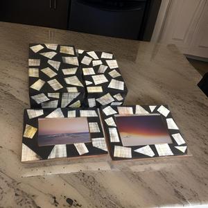 Marco de fotos de cuerno natural hecho a mano Chipset pegado a mano artesanal único Múltiples opciones de color con pulido a mano Característica hecha a mano - Product Image 5