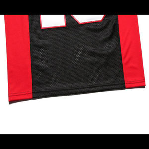 Maillots de football américain personnalisés en gros, 100 % polyester, respirants, anti-humidité, en maille, demi-manches, logo 3D sur le devant - Product Image 6