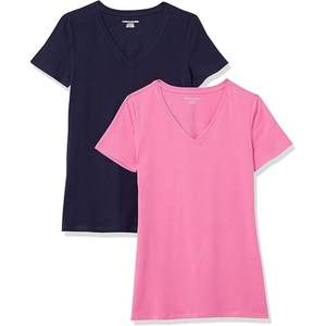 T-shirts à col en V extensibles pour femmes Couleurs unies de base S-XL vente en gros - Product Image 1