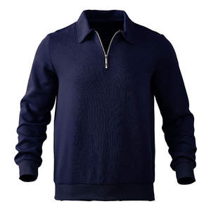 Pull en laine tricoté épaissi demi-fermeture éclair pull à col montant nouveau pull d'automne et d'hiver. - Product Image 6