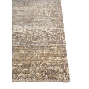 Tapis en laine noué à la main Uvenuti AKWL-13025 gris et noir, motif abstrait rectangulaire, technique de tissage plat, idéal pour la chambre d'un adolescent - Product Image 4