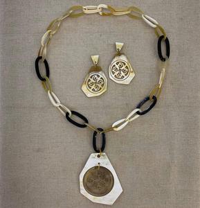 2025 nuevo collar de cuerno de búfalo de moda con pendientes joyería de cadena de eslabones bonitos para hombres y mujeres artesanía por HF CRAFTS - Product Image 6