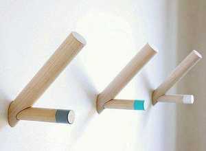 Natural Brown Wood Wall Mounted Hanger Wooden <b>Coat</b> <b>Hooks</b> Wall <b>Hook</b> <b>Rack</b> Modern Wooden <b>Coat</b> Hanger - Product Image 3