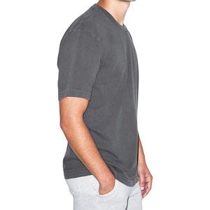 T-shirt vintage uni pour homme en gros, poids lourd, 100% coton, coupe régulière, épaules tombantes, respirant, 350g, vêtements de rue - Product Image 2