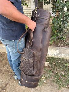 Bolsa de Golf de Cuero Auténtico Marrón y Negro Hecha a Mano, Bolsa de Golf Personalizada, Bestseller, Equipo de Golf Personalizado, 2017 - Product Image 3