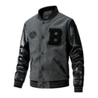 Veste de baseball décontractée unisexe pour homme avec logo personnalisé et motif lettres en coton – Vente en gros