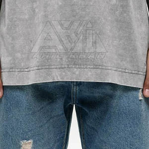 Camiseta de Hombre con Lavado Ácido, Algodón, Casual, a la Moda, Venta al por Mayor, Personalizable OEM - Product Image 5