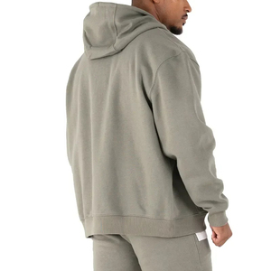 Veste 100% coton pour hommes, sweats à capuche zippés Streetwear surdimensionné vierge, sweat à capuche avec logo personnalisé et poids lourd, sweat à capuche zippé pour hommes - Product Image 2