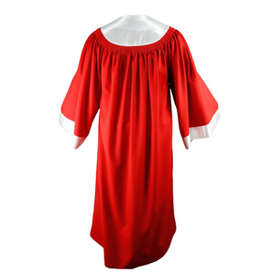 Venta al por mayor de alta calidad mate rojo corona coro batas con satén yugo manga bandas - Product Image 5