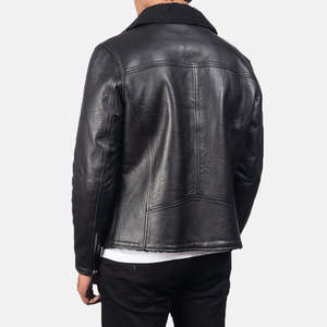 Chaqueta de Cuero Alberto con Cierre, de Piel de Oveja Genuina, Resistente al Agua, para Invierno, Talla XS - Product Image 5
