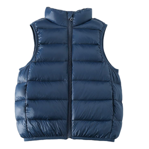 Chaleco acolchado recortado de invierno informal para mujer, chaleco ligero sin mangas con cuello levantado, ropa de abrigo con cremallera - Product Image 2