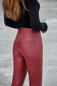Jeggings taille haute personnalisés pour femmes, pantalon legging en similicuir avec poches, fabricant de tailles élégantes, fournisseurs d'usine - Product Image 4