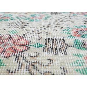 Tapis en laine noué à la main vintage ivoire, grand format, motif floral abstrait rectangulaire pour salon ou couloir - Pae-2064 - Product Image 3