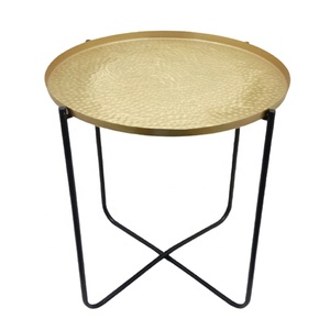 Mesa lateral cuadrada de lujo de diseño moderno, muebles de alta calidad de acabado de madera y latón, hierro y madera - Product Image 3