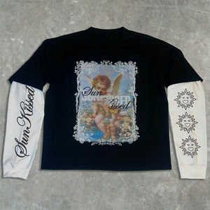 Camiseta de Manga Larga Estilo Vintage Personalizada de Alta Calidad 2026, Impresión de Pantalla de Doble Capa, DTG, Holgada, Decolorada por el Sol, Estilo Urbano - Product Image 6